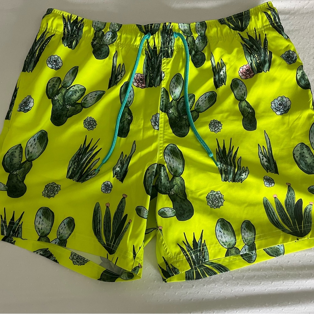 George Yellow Cactus Patterned Swim Shorts